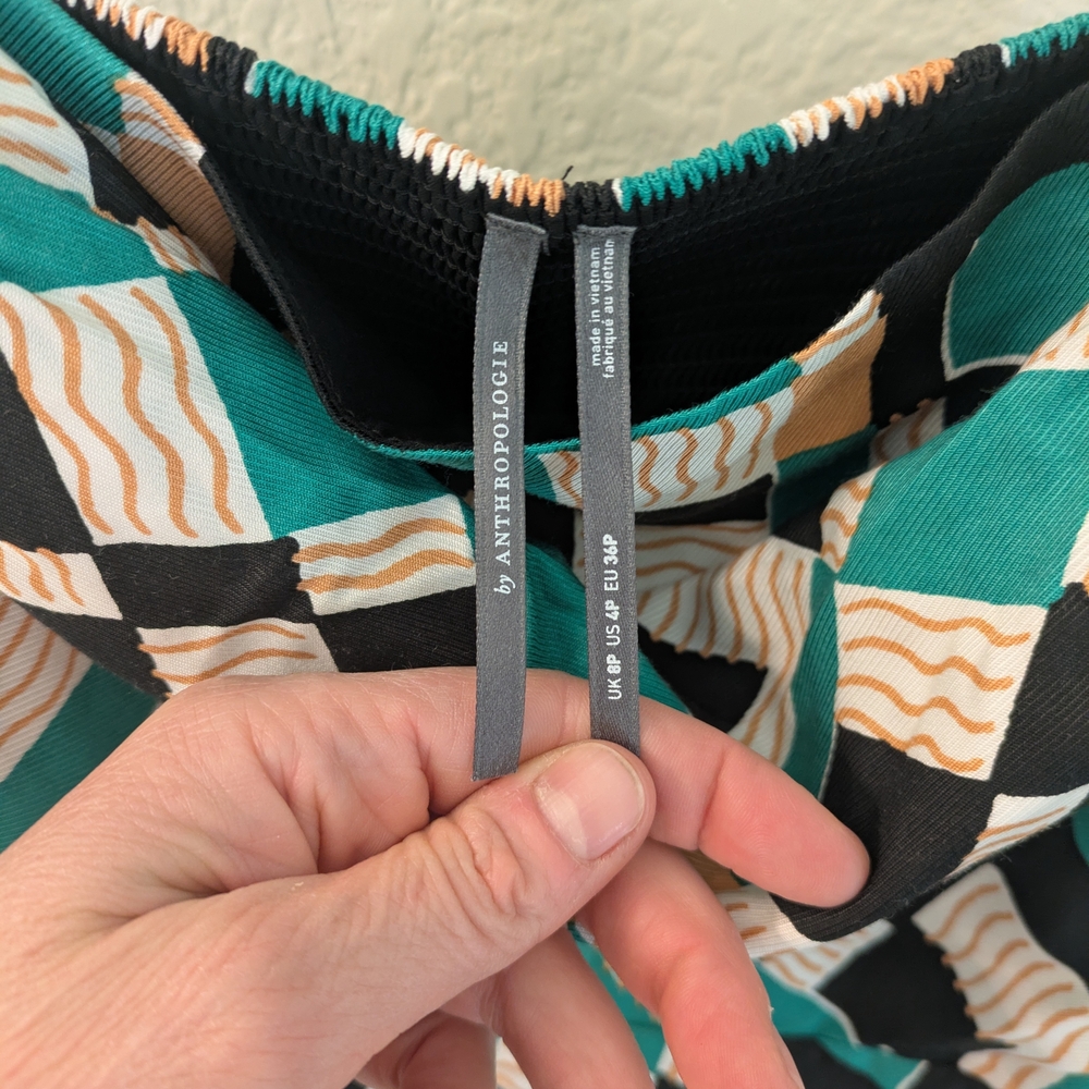NWT - Anthropologie Asymmetrical Dress in Teal and Black - Picture 6 of 11